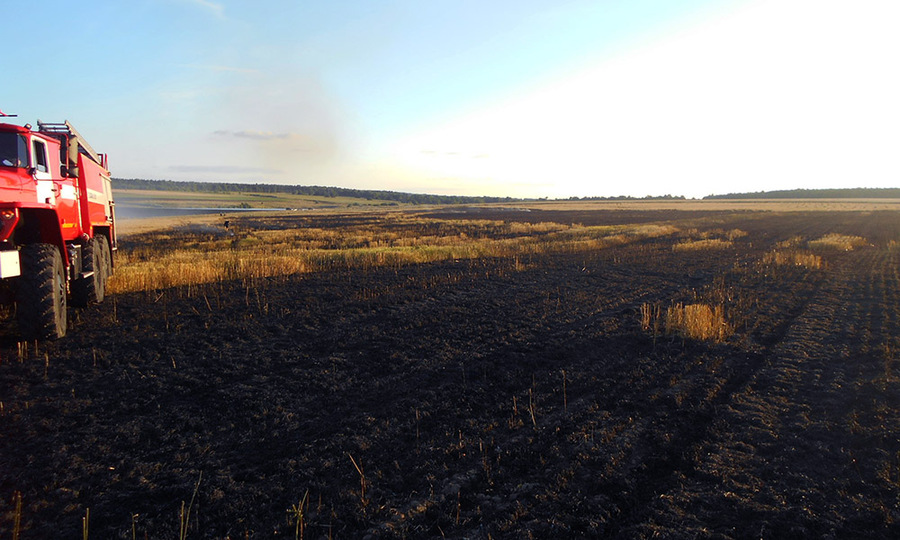 В Янтиковском районе огонь уничтожил 5 гектаров стерни