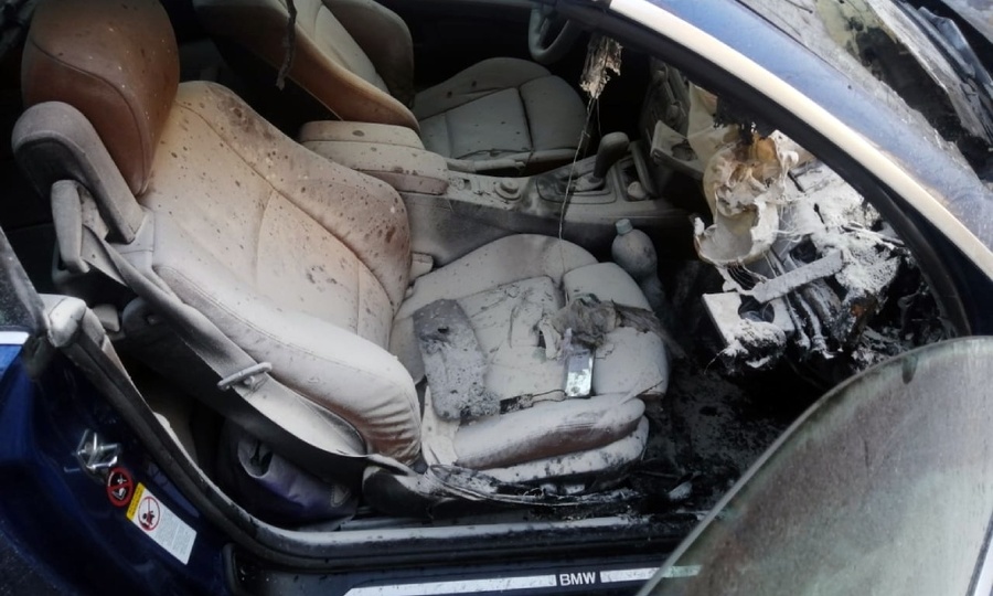 В Чебоксарах загорелся автомобиль BMW M3